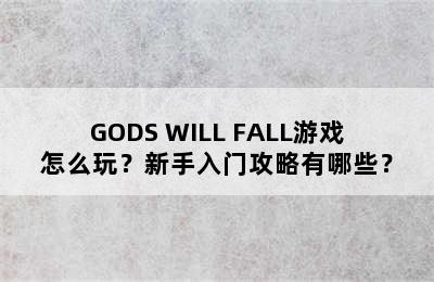 GODS WILL FALL游戏怎么玩？新手入门攻略有哪些？